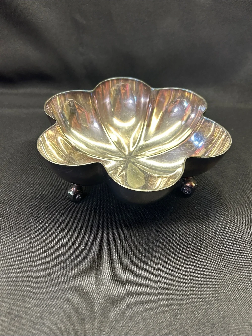 Reed and Barton silverplated floral pedestal serving dish